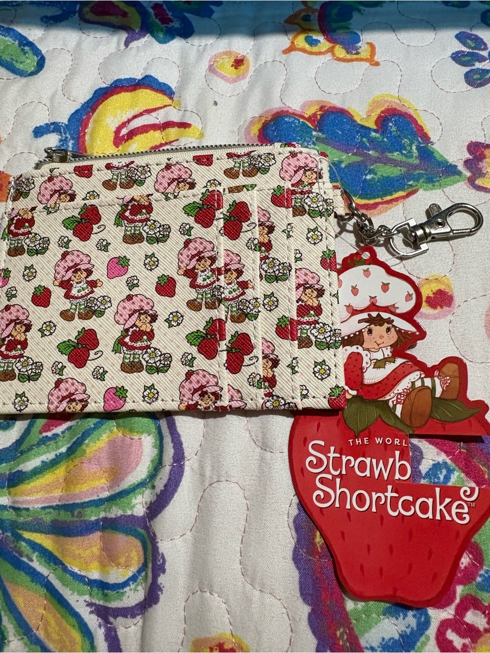 Strawberry Shortcake Floral Card Holder Wallet - Cream/Pink